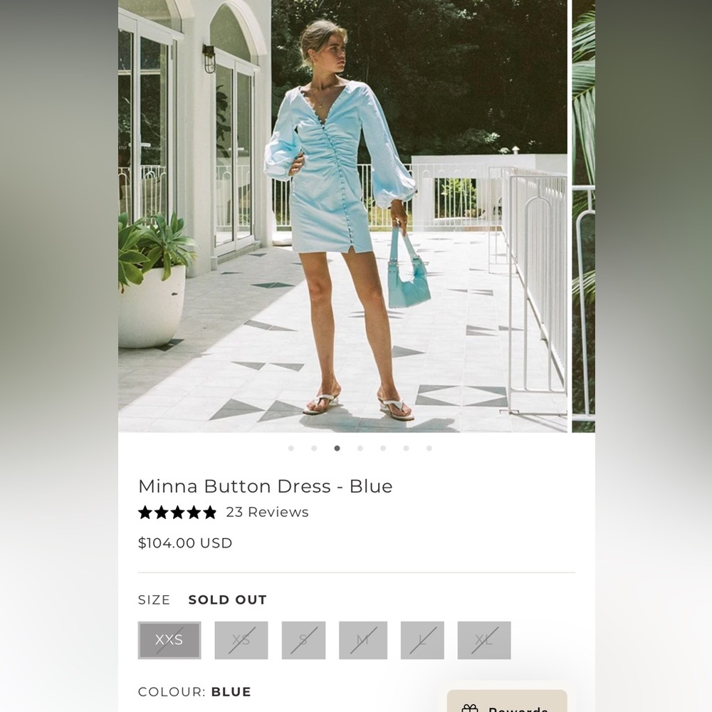 Worn Once Sabo Skirt Minna Button Dress - Blue XS